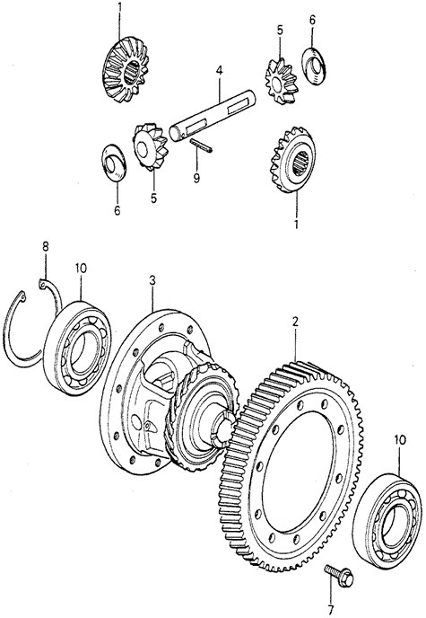 TRANSMISSION - MANUAL/MT DIFFERENTIAL GEAR for 1980 Honda ACCORD HATCHBACK #1
