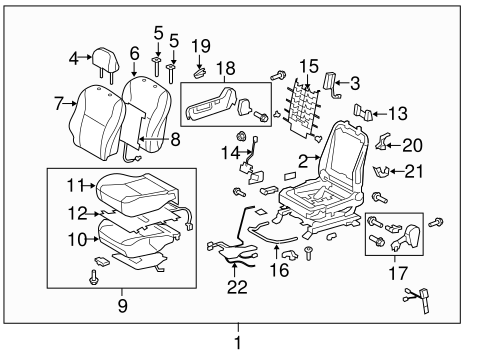 BODY/PASSENGER SEAT COMPONENTS for 2012 Toyota Corolla #2