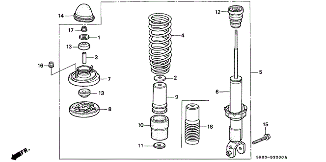 Chassis/Rear Shock Absorber for 1993 Honda CIVIC COUPE #1