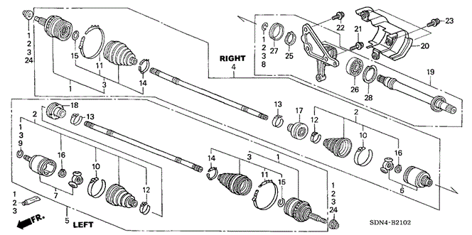 Chassis/Driveshaft (V6) for 2003 Honda ACCORD COUPE #1