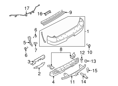 Body/Bumper & Components - Rear for 2010 Ford Explorer #1