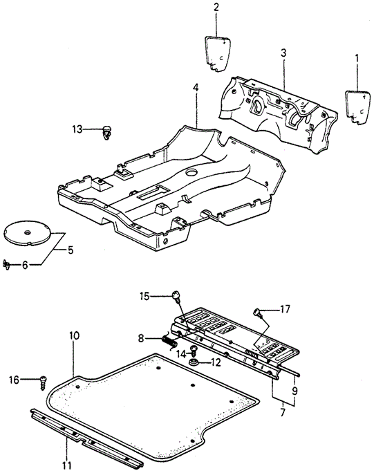INTERIOR / BUMPER/FLOOR MAT - INSULATOR for 1982 Honda CIVIC 5-DOOR #1
