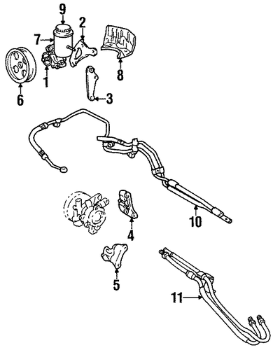 STEERING/PUMP & HOSES for 1997 Toyota Paseo #1