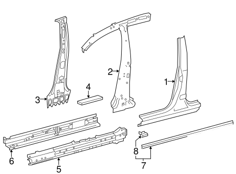 Center Pillar & Rocker for 2018 Toyota RAV4 #1