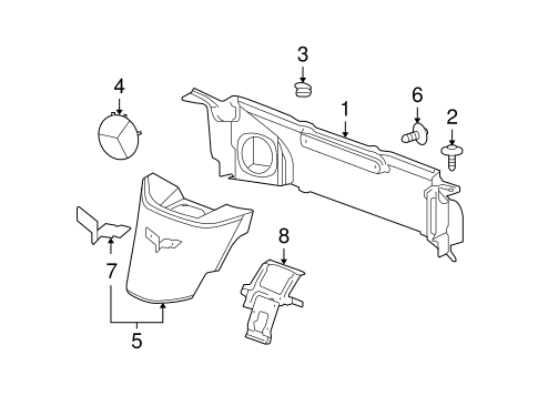 Interior Trim - Quarter Panels for 2005 Chevrolet Corvette #0