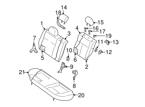 Rear Seat Components for 2007 Subaru Impreza #0