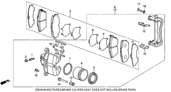 CHASSIS/FRONT BRAKE CALIPER ('88-'89 LXI, SEI) for 1989 Honda ACCORD SEDAN #1