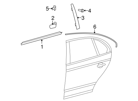 Exterior Trim - Rear Door for 2006 Volkswagen Jetta #0