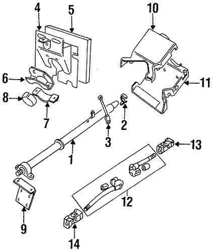 Defender 90 STEERING COLUMN ASSEMBLY