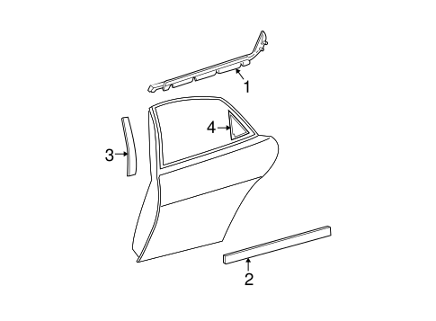 Exterior Trim - Rear Door for 2002 Chrysler Sebring #0