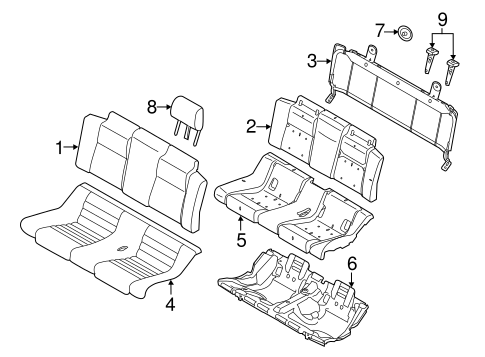 Mustang REAR SEAT COMPONENTS 2