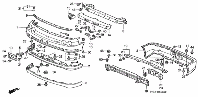Bumper (1) for 1994 Acura Integra #0