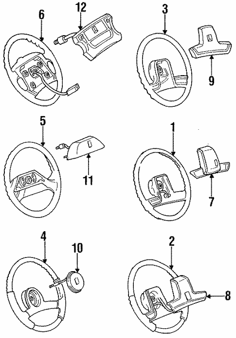 Steering Wheel & Trim for 1992 Oldsmobile Cutlass Cruiser #0