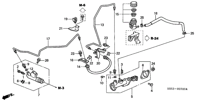 CHASSIS/CLUTCH MASTER CYLINDER for 2003 Honda CIVIC HATCHBACK #1
