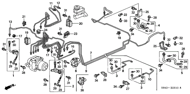 CHASSIS/BRAKE LINES (ABS) for 1999 Honda ACCORD SEDAN #1