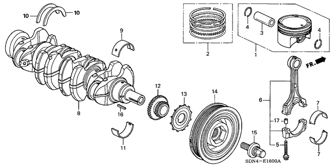 ENGINE/CRANKSHAFT - PISTON (L4) for 2006 Honda ACCORD COUPE #1