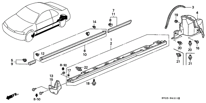 INTERIOR / BUMPER/PROTECTOR for 1997 Honda ACCORD COUPE #1