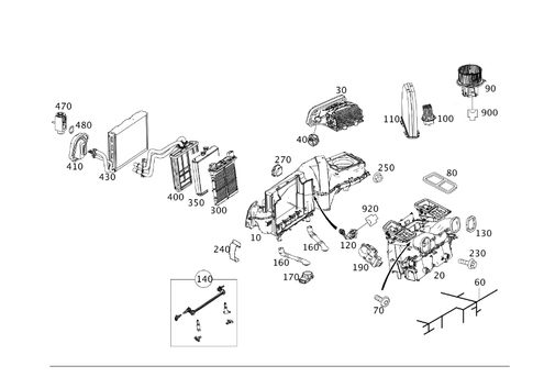 Heater and Evaporator Housing with Blower and Wiring Harness for 2012 Mercedes-Benz SLS AMG® #0