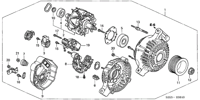 ENGINE/ALTERNATOR (DENSO) for 2003 Honda CIVIC HATCHBACK #1