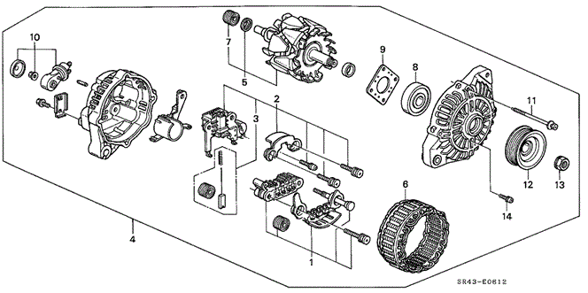 ENGINE/ALTERNATOR (MITSUBISHI) (2) for 1993 Honda CIVIC SEDAN #1