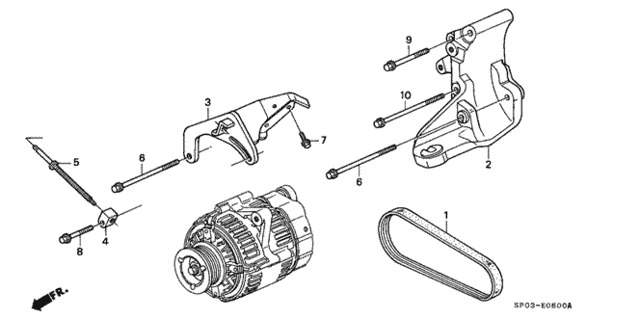 Alternator Bracket for 1994 Acura Legend #0