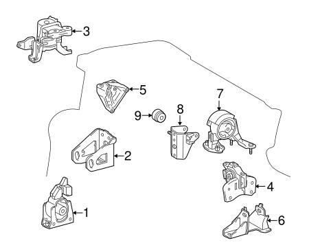 ENGINE/ENGINE & TRANS MOUNTING for 2012 Toyota Prius V #1