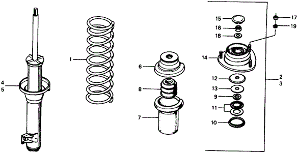 CHASSIS/FRONT SHOCK ABSORBER for 1976 Honda CIVIC HATCHBACK #1