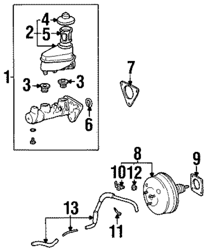 Prizm MASTER CYLINDER - COMPONENTS ON DASH PANEL