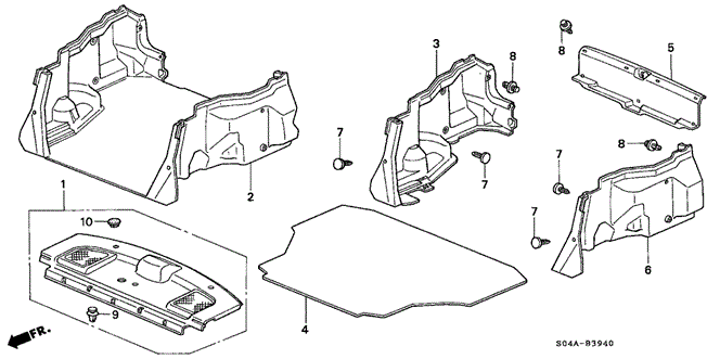 INTERIOR / BUMPER/REAR TRAY - TRUNK GARNISH (1) for 1999 Honda CIVIC SEDAN #1