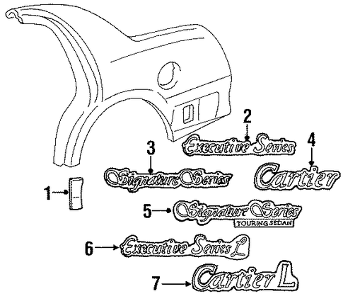 Town Car EXTERIOR TRIM - QUARTER PANEL