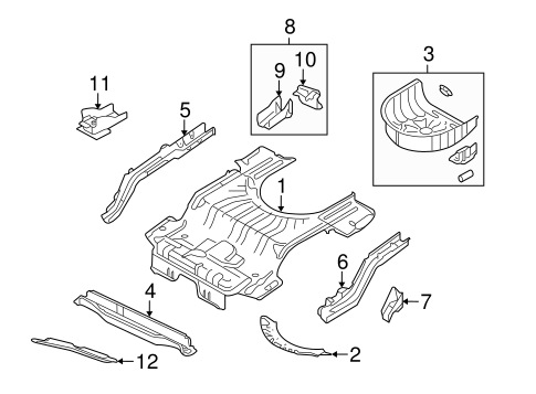 X-Type REAR FLOOR & RAILS