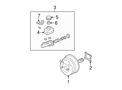 Master Cylinder - Components On Dash Panel for 2001 Subaru Outback #1