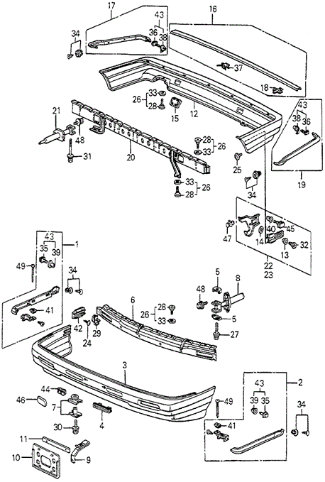 INTERIOR / BUMPER/BUMPER ('85) for 1985 Honda ACCORD HATCHBACK #1