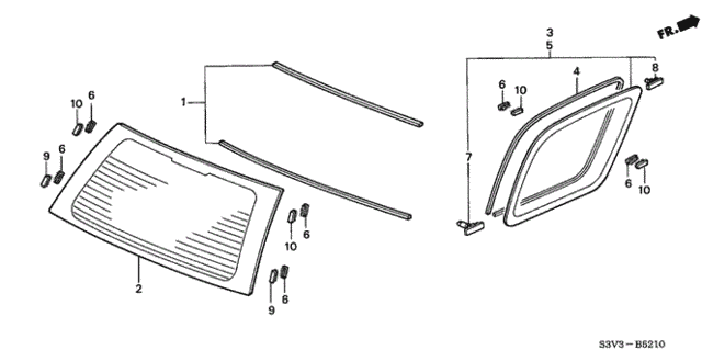 Rear Windshield - Quarter Windows for 2001 Acura MDX #0
