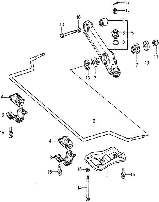 CHASSIS/FRONT LOWER ARM - STABILIZER for 1982 Honda CIVIC HATCHBACK #1