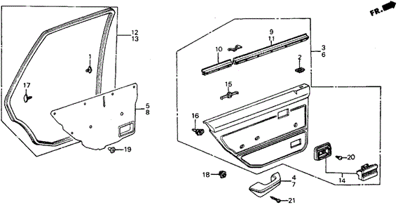 INTERIOR / BUMPER/REAR DOOR LINING for 1984 Honda CIVIC 5-DOOR #1
