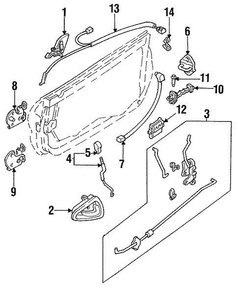 Body/Lock & Hardware for 1993 Ford Probe #1