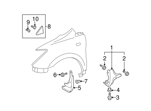BODY/EXTERIOR TRIM - FENDER for 2006 Scion xA #1