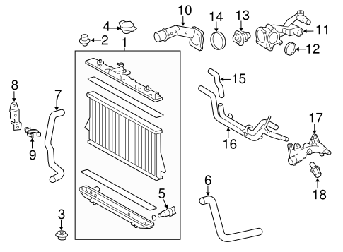 Cooling System/Radiator & Components for 2016 Toyota Highlander #1