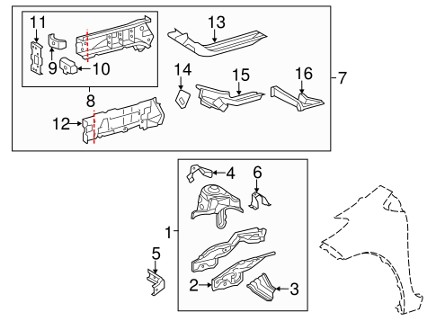 BODY/STRUCTURAL COMPONENTS & RAILS for 2015 Toyota Yaris #1