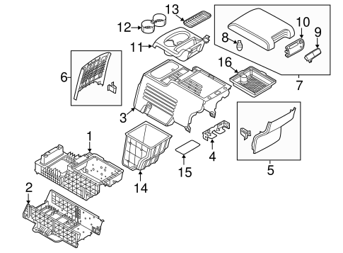 Body/Rear Console for 2015 Ford Explorer #1