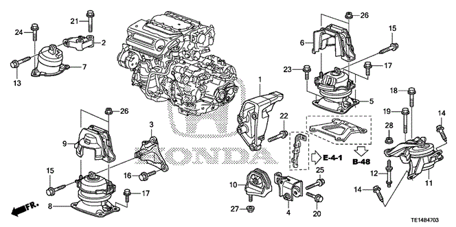 Body/Air Conditioning/Engine Mounts (V6) (AT) for 2012 Honda ACCORD COUPE #1