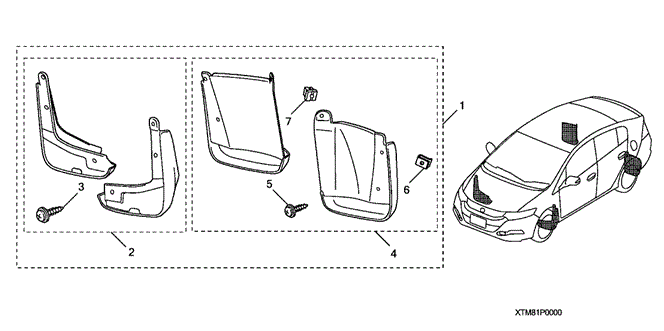 ACCESSORIES/SPLASH GUARDS (1) for 2011 Honda INSIGHT #1