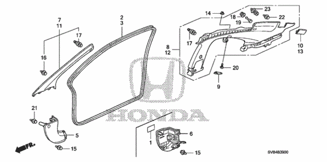 Pillar Garnish for 2011 Honda Civic #1