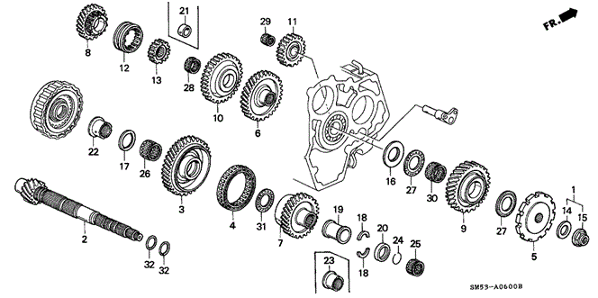 TRANSMISSION - AUTOMATIC/AT COUNTERSHAFT for 1993 Honda ACCORD 5-DOOR #1
