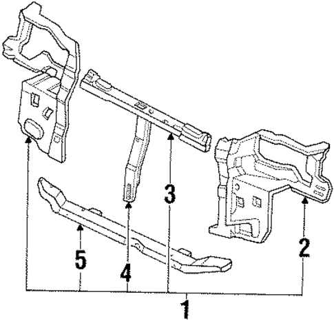 OEM Honda 60400-SH2-A11ZZ - Radiator Support OEM Honda 60400-SH2-A11ZZ - Radiator Support