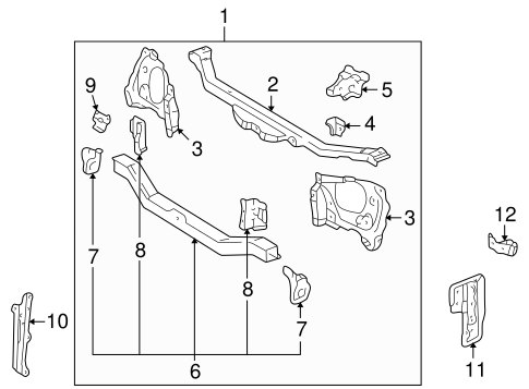 BODY/RADIATOR SUPPORT for 2002 Toyota Corolla #1