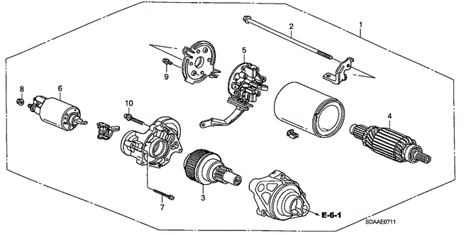 Engine/Starter Motor (Mitsuba) (V6) for 2007 Honda ACCORD SEDAN #1