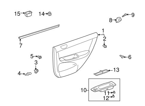 BODY/INTERIOR TRIM - REAR DOOR for 2003 Toyota Camry #2