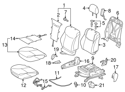BODY/PASSENGER SEAT COMPONENTS for 2015 Toyota Prius Plug-In #1